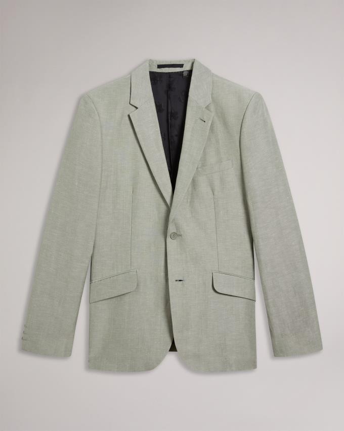 Blazer Ted Baker Wool And Linen Vert Clair Homme | XHP-04779602